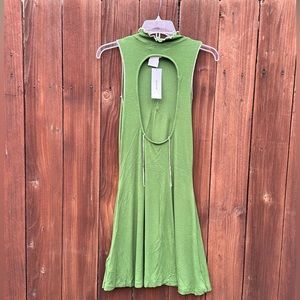 NWT URBAN OUTFITTERS TANK DRESS A - LINE TOP STITCHING BACK CUT OUT SZ. L